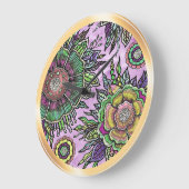 Ostara: Terrestrische Frequenz- Maximalist Clock Große Wanduhr (Winkel)