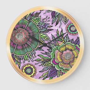 Ostara: Terrestrische Frequenz- Maximalist Clock Große Wanduhr