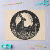 Ostara Wiccan Magic Hare Silhouette Dekoupage Seidenpapier (Basteln)