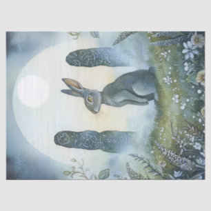 Ostara Wiccan Magic Hare Stehend Stones Decoupage Seidenpapier