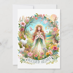 Ostara Witchy Pagan Flat Holiday Card Feiertagskarte