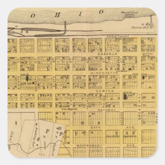 Ostaschland, Kentucky Quadratischer Aufkleber (Vorderseite)