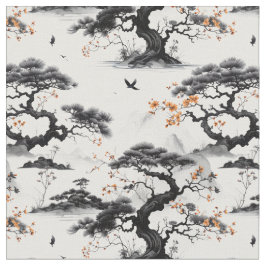 Ostasiatische Ink-Wash-Gewebe Stoff