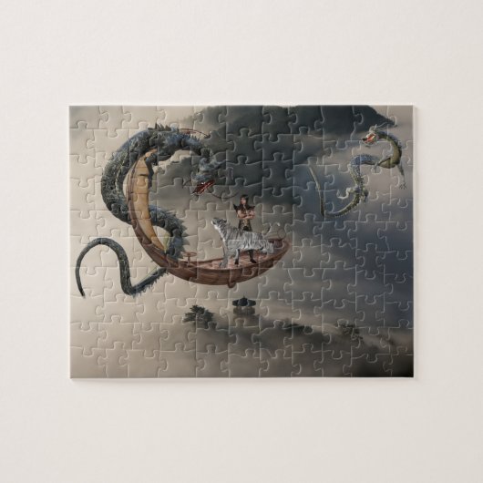 Ostasiatischer Drache Ninja Tiger Puzzle (Horizontal)