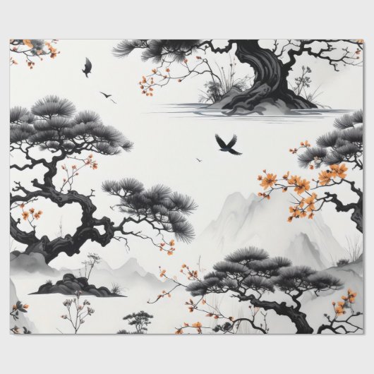 Ostasiatischer Papierkorb Geschenkpapier (Flach)