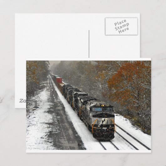 Ostbahnsteig im Schnee Postkarte (Vorne/Hinten)