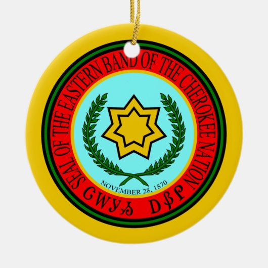 Ostband des Cherokee Siegels Keramik Ornament (Vorne)