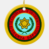 Ostband des Cherokee Siegels Keramik Ornament (Hinten)