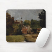 OstBergholt Kirche von der Kirchen-Straße (Öl auf Mousepad (Mit Mouse)