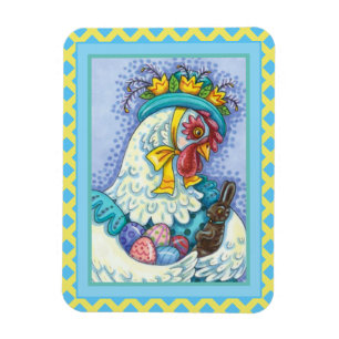 OSTBONNET UND EIER, FRÜHKÜCHE farbig Magnet