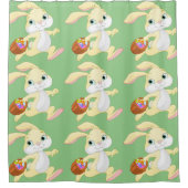 OSTBUNNE MIT FARBIGEM EASTER EGG BASKET DUSCHVORHANG (Vorderseite)
