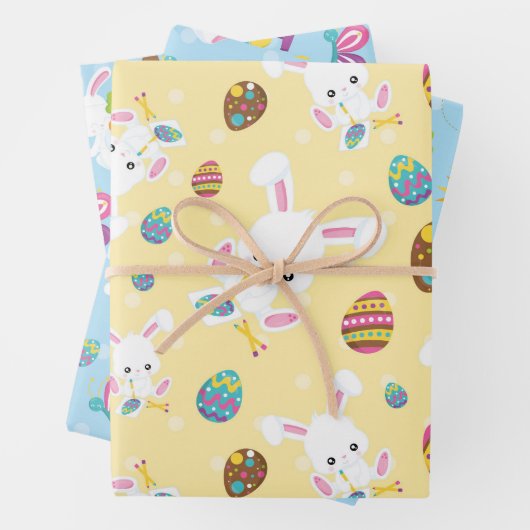 OSTBUNNIER EIER UND BLUME GESCHENKPAPIER SET (Beispiel)