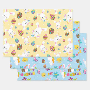 OSTBUNNIER EIER UND BLUME GESCHENKPAPIER SET