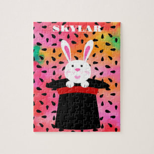 OSTBUNNY IN HAT PERSONALISIERT. JIGSAW PUZZLE
