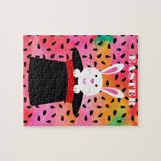 OSTBUNNY IN HAT PUZZLE. JIGSAW PUZZLE (Horizontal)