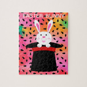 OSTBUNNY IN HAT PUZZLE. PUZZLE