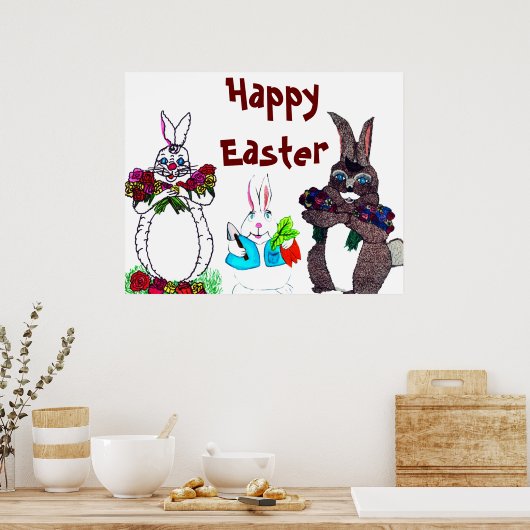 OSTBUNNY MIT BLUME POSTER (Küche)