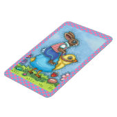 OSTBUNNY REITEN NIEDLICHE SCHICKE IN BLAUEN EGG, W MAGNET (Linke Seite)