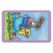 OSTBUNNY REITEN NIEDLICHE SCHICKE IN BLAUEN EGG, W MAGNET (Horizontal)