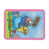 OSTBUNNY REITEN NIEDLICHE SCHICKE IN BLAUEN EGG, W MAGNET (Horizontal)