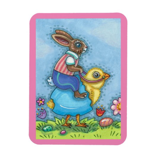 OSTBUNNY REITEN NIEDLICHE SCHICKE IN BLAUEN EGG, W MAGNET (Vertikal)