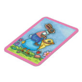 OSTBUNNY REITEN NIEDLICHE SCHICKE IN BLAUEN EGG, W MAGNET (Linke Seite)