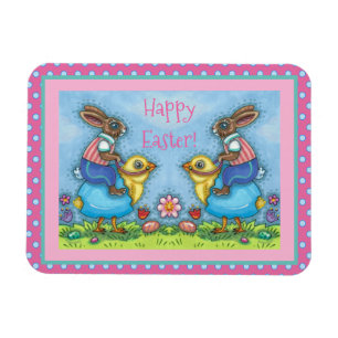 OSTBUNNY REITEN NIEDLICHE SCHICKE IN BLAUEN EGG, W MAGNET