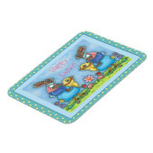 OSTBUNNY REITEN NIEDLICHE SCHICKE IN BLAUEN EGG, W MAGNET (Linke Seite)