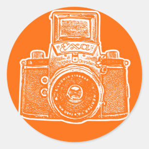 Ostdeutsche Kamera II - Orange Runder Aufkleber