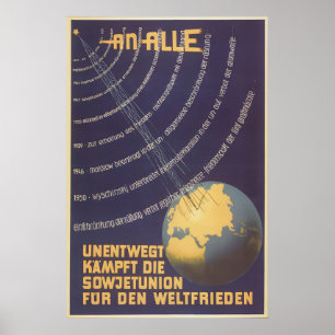 Ostdeutsches Propagandaplakat Unbeugsame Kämpfe Poster