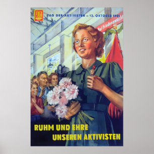 Ostdeutschland Propagandaplakat FDGB Ehre und Poster