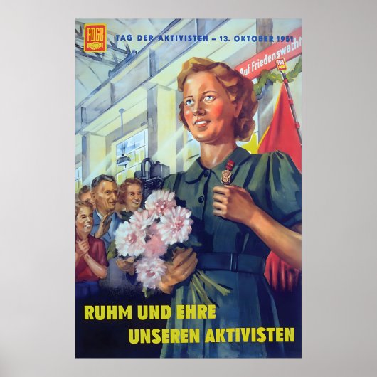 Ostdeutschland Propagandaplakat FDGB Ehre und Poster (Vorne)