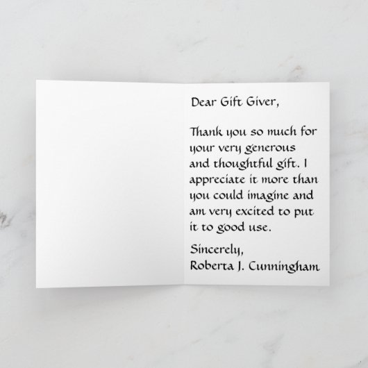 Ostdrossel Dankeskarte (Innenseite)