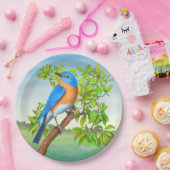 Ostdrossel im Baum-Papier-Teller Pappteller (Party)