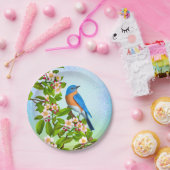 Ostdrossel in Apple blüht PapierTeller (Party)