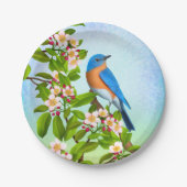 Ostdrossel in Apple blüht PapierTeller (Vorderseite)