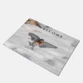 Ostdrosseltanzen im Schnee Fußmatte (Schrägansicht)