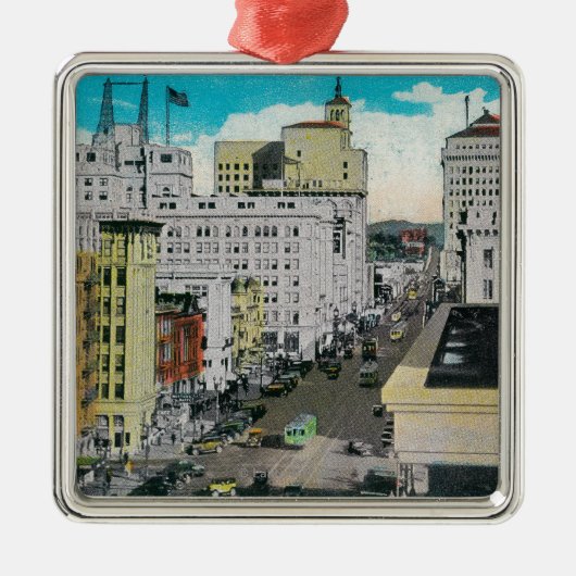 Osten auf Broadway von San Diego Hotel Silbernes Ornament (Vorne)