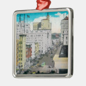 Osten auf Broadway von San Diego Hotel Silbernes Ornament (Links)