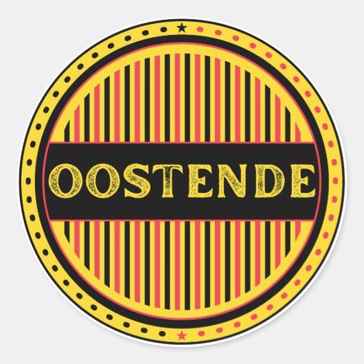 Ostend City Pride Emblem – Belgian Identity Runder Aufkleber (Vorderseite)