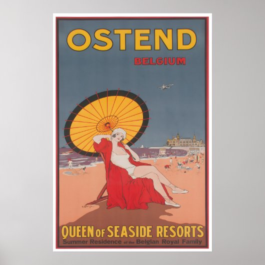Ostend-Reiseposter Belgien Strände Kunstprint Poster (Vorne)