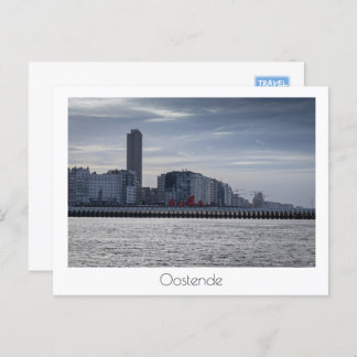 Ostende Coastal City Skyline, Belgien Postkarte