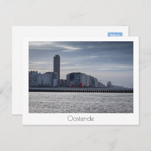 Ostende Coastal City Skyline, Belgien Postkarte (Vorne/Hinten)
