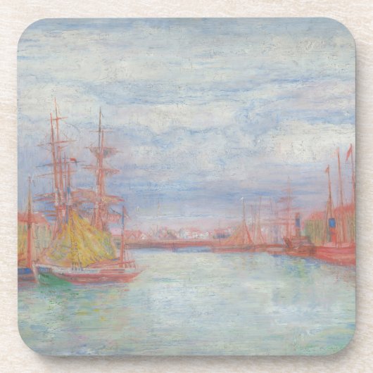 Ostende Harbor von James Ensor (1900) Getränkeuntersetzer (Vorderseite)