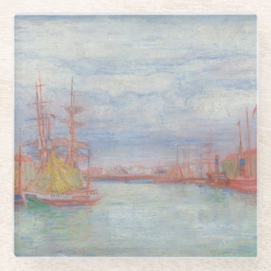 Ostende Harbor von James Ensor (1900) Glasuntersetzer (Vorderseite)
