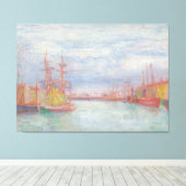 Ostende Harbor von James Ensor (1900) Leinwanddruck (Insitu (Holzboden))