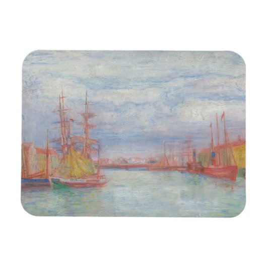 Ostende Harbor von James Ensor (1900) Magnet (Horizontal)