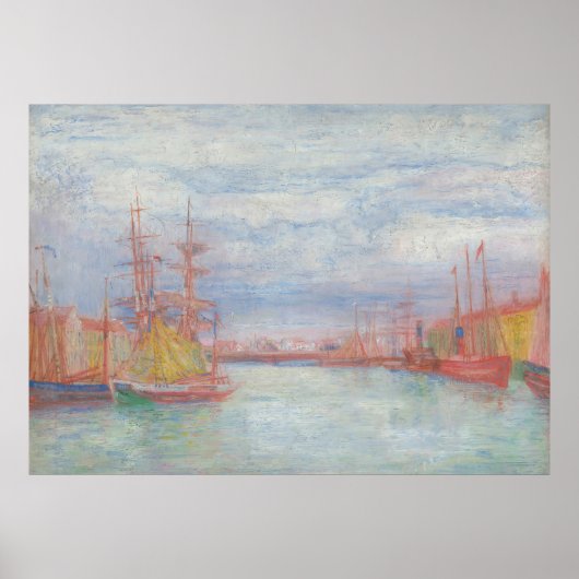 Ostende Harbor von James Ensor (1900) Poster (Vorne)