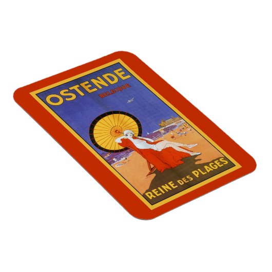 Ostende Königin der Strände 1920er Schönheit Somme Magnet (Rechte Seite)