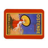 Ostende Königin der Strände 1920er Schönheit Somme Magnet (Horizontal)